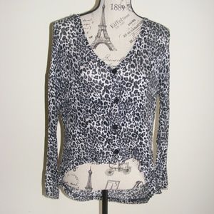 Eye Candy One Step Up black white Animal Leopard Cardigan sweater 90s Y2K